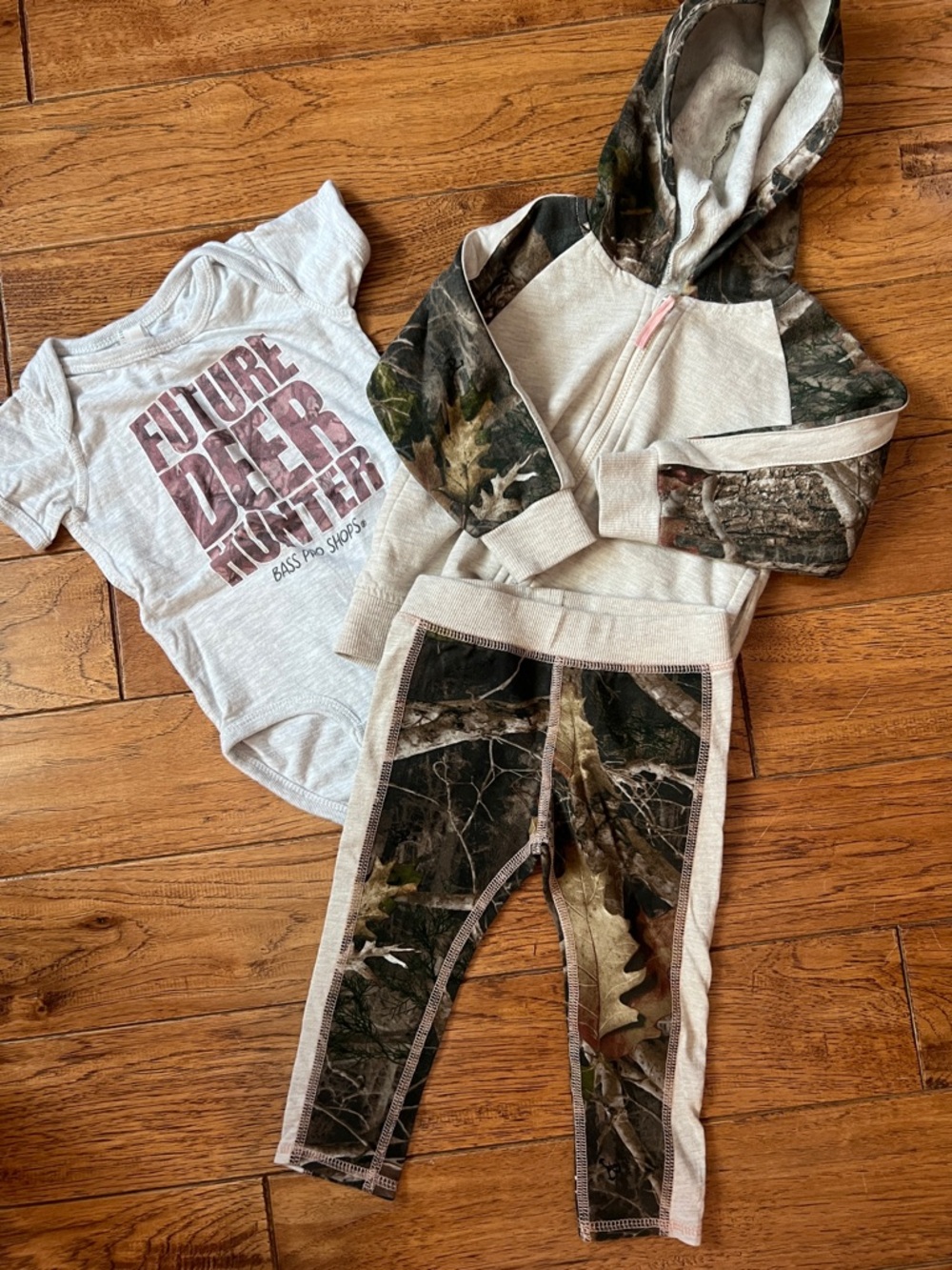 Bass Pro Shops, camouflage, Cream and Pink Infant Hoodie (12M)